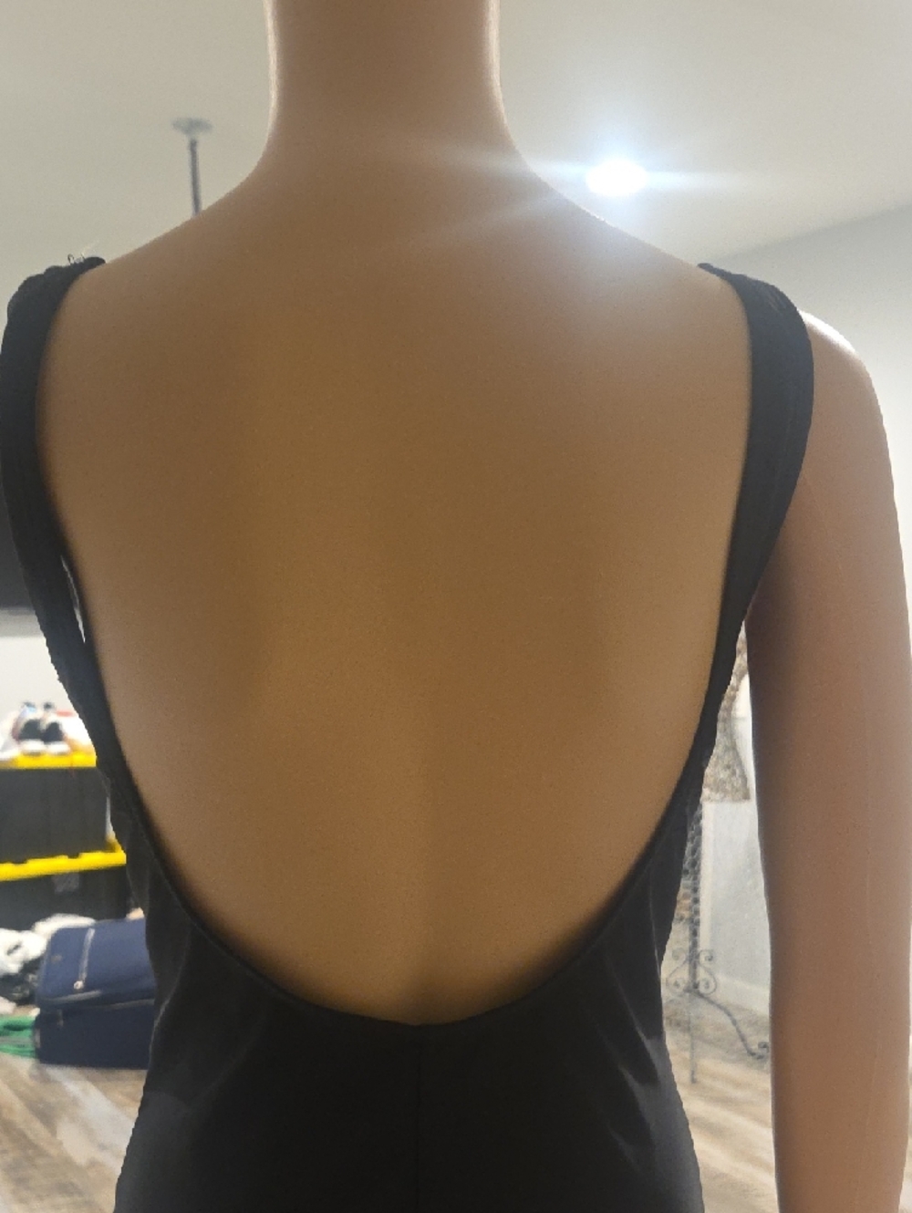 Jones New York Black Lace-Up V-Neck One-Piece Swimsuit with Gold-Tip Ties - Picture 5 of 6